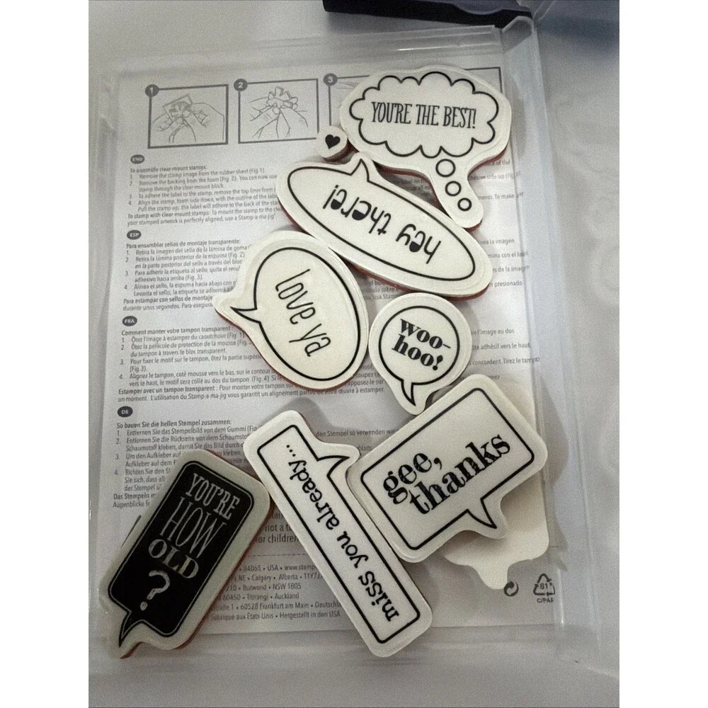 Stampin Up! Just Sayin Rubber Stamps speech bubbles sentiments